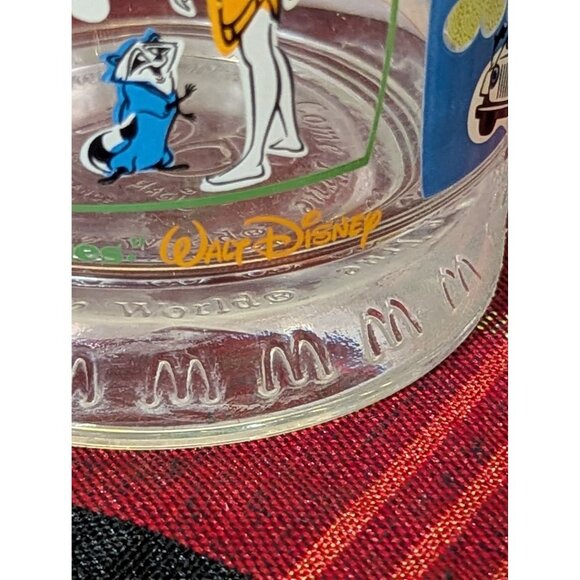 Vintage Disney Animal Kingdom Glass With Goofy Baloo Simba Pocahontas & More - Picture 6 of 7